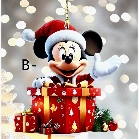 Mickey Mouse in a Gift Christmas Tree Ornament - Picture 1 of 6